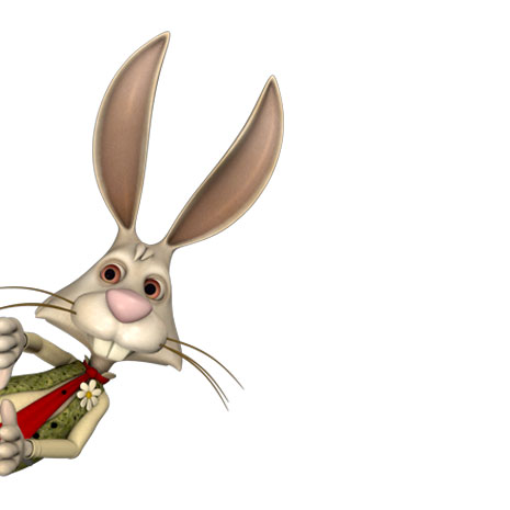 Osterhase schaut von links<br/>mittel