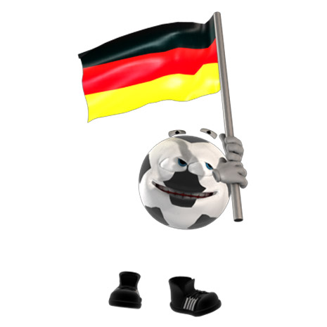 Comic-Fußball mit Flagge groß