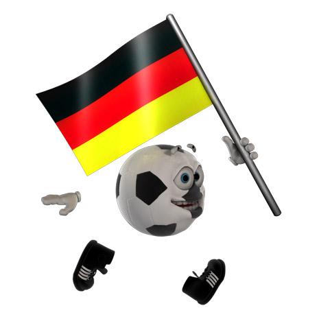 laufender Comic-Fußball groß