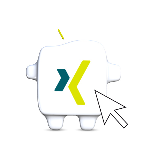 XING-Koo 1, der auf<br/>Ihre XING-Seite linkt