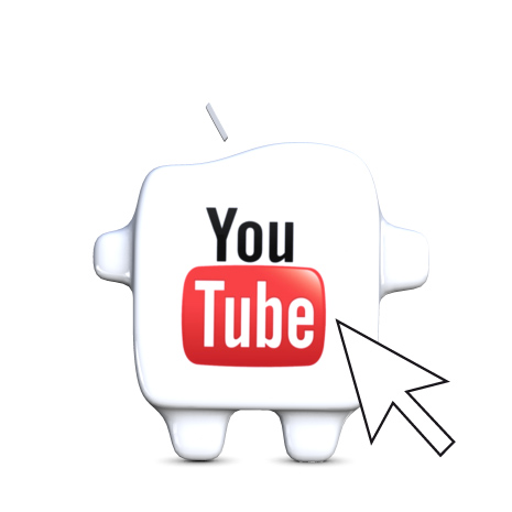 YouTube-Koo 1, der auf<br/>Ihre YouTube-Seite linkt