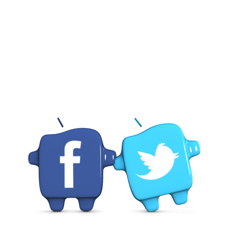 Social Icons<br />FB + TW