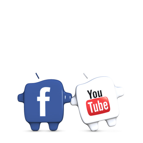 Social Icons<br />FB + YT